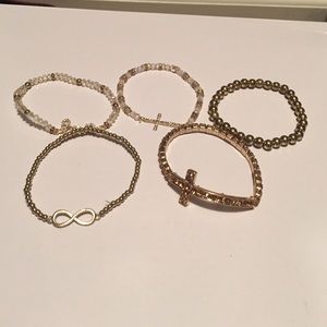 6 piece set gold bracelets
