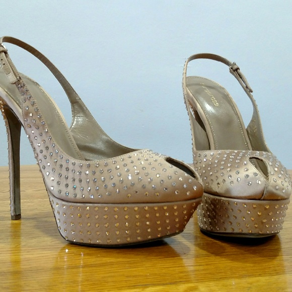 Sergio Rossi Beige Silk wedding Cachet Heels 41