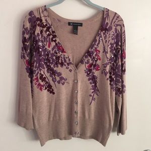 INC International Concepts Jeweled Cardigan
