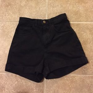 black aa highwaisted shorts