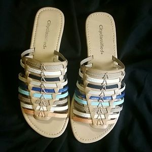 Cityclassified Multi-colored sandles.