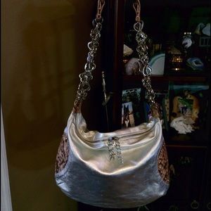 Charm and Luck silver charm leather handbag