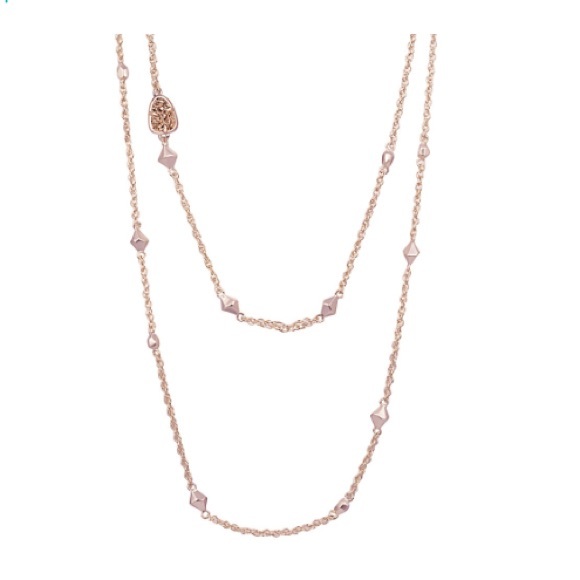 Christen long necklace in rose gold