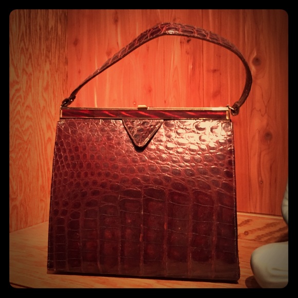Vintage Alligator "Kelly" bag w tortoise accents. - Picture 1 of 4