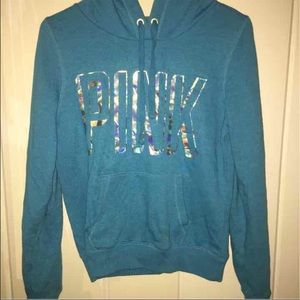VS PINK aqua hoodie