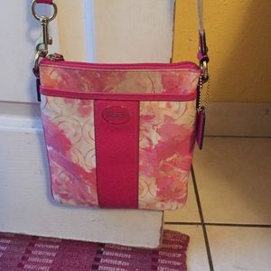 coach pink small shoulder bag