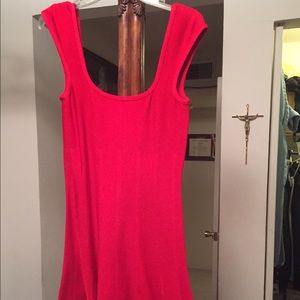 Red BEBE skater dress never been worn