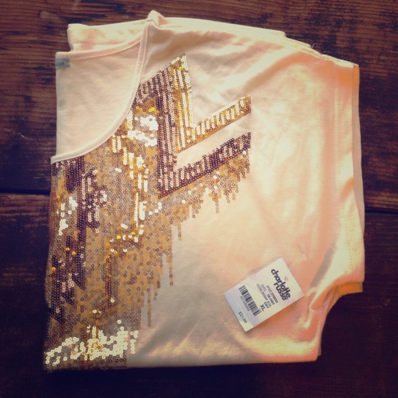 NWT light pink Charlotte Russe Gold Sequin Tee