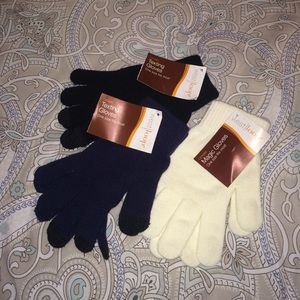 Navy, Cream, Black Gloves