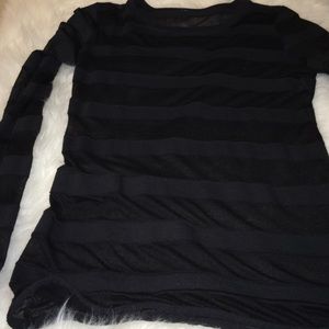Sheer Stripe Mesh Top