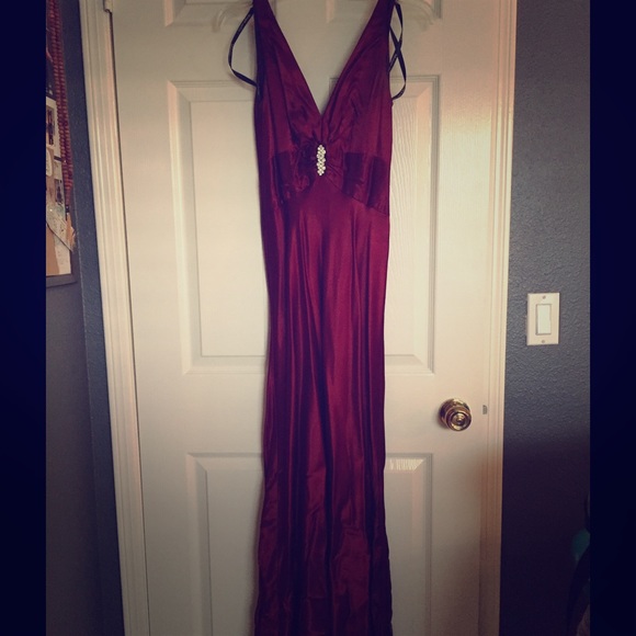 Morgan & Co. Burgundy evening gown