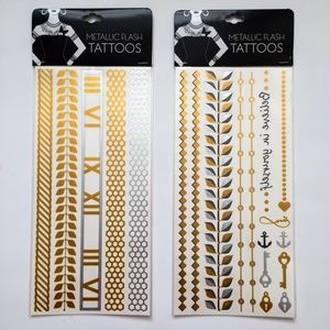 Two Sheets of Metallic Flash Tattoos