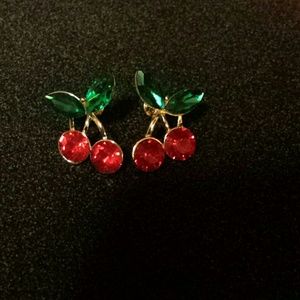 New Cherry Rhinestone Earrings