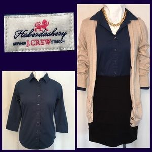 J. Crew Haberdashery 3/4 Sleeve Dress Shirt