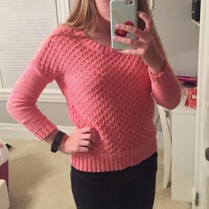 AE Pink 3/4 Sleeve Sweater