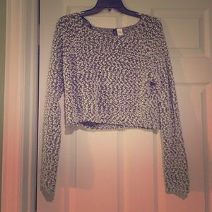 Grey sweater crop top