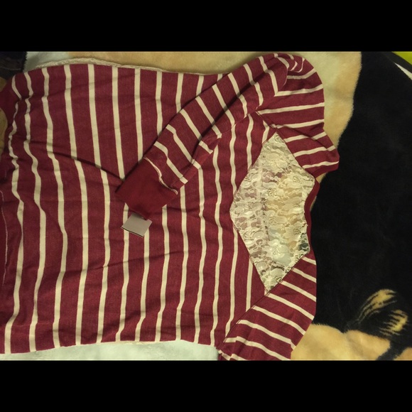 Maroon and lace long sleeve