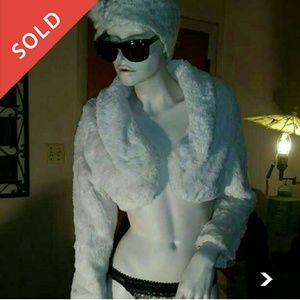 New White Faux Women long sleeve COAT