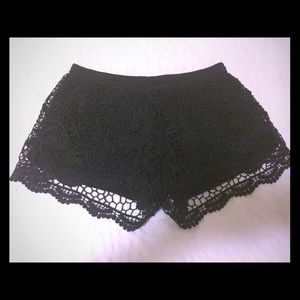 Black Crotchet Shorts