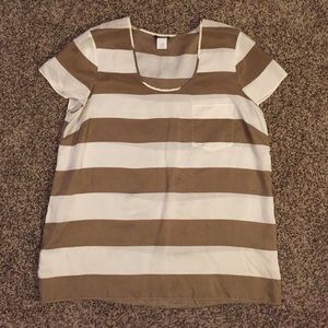 J. Crew Gold/White Stripped Top