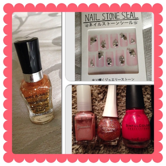 **LAST DAY**Nail polishes and nail stone stickers