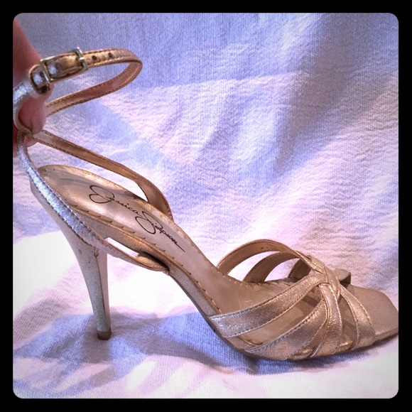 Jessica Simpson Gold Strappy Heels