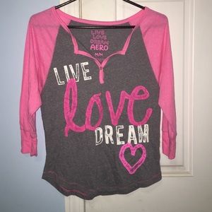 Aeropostale Pink & Grey Nighttime Shirt
