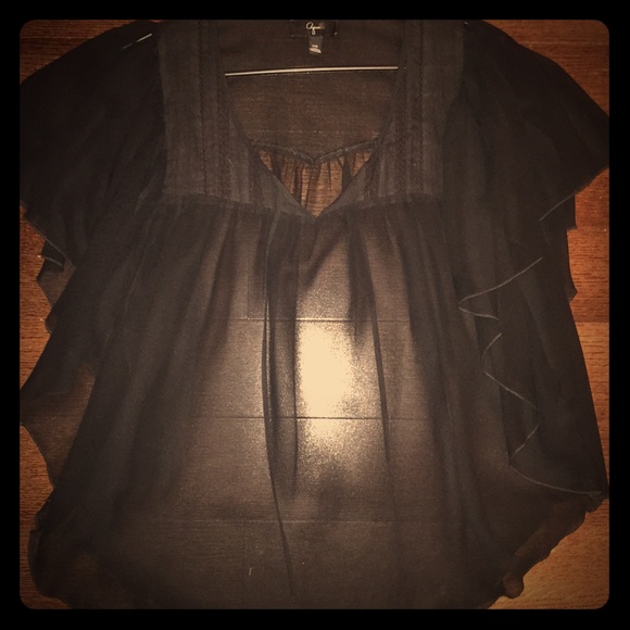 Sheer Black Aqua Top