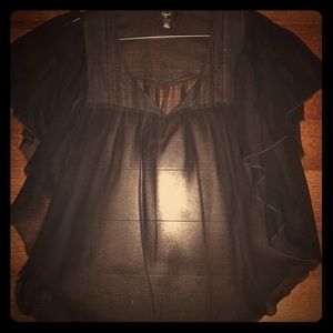 Sheer Black Aqua Top