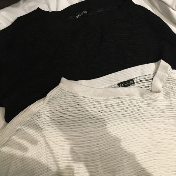 Black AND white dolman, sheer sweaters
