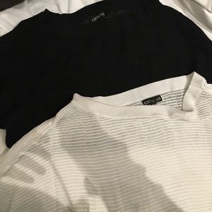 Black AND white dolman, sheer sweaters