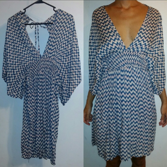 New tiare hawaii haiku short dress mini blue wave - Picture 3 of 4