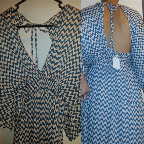 New tiare hawaii haiku short dress mini blue wave - Picture 4 of 4