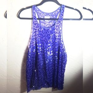 Free People purple sequin tank top