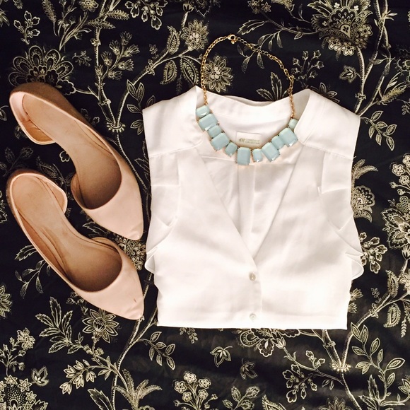 White V-Neck Blouse
