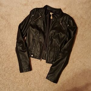 Black leather jacket