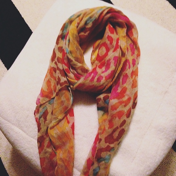 Rainbow leopard print scarf
