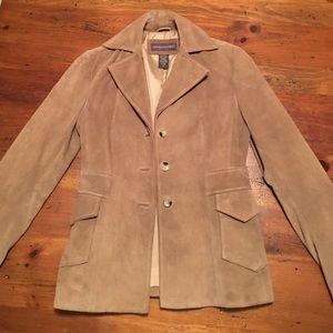 Tan/light brown suede blazer/jacket. Worn once!