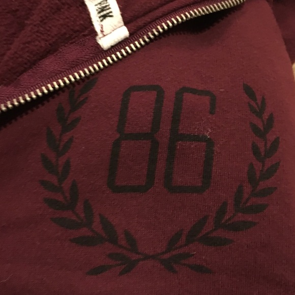 Victoria Secret Half Zip Maroon Sweatshirt - Picture 2 of 2