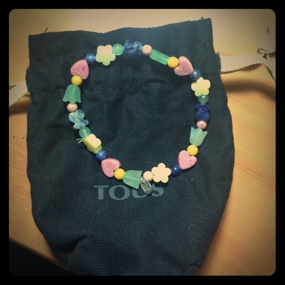 Tous multicolor stone stretch bracelet- box incl