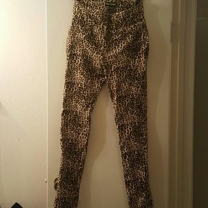 High waisted leopard print jeggings