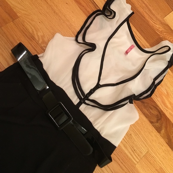 Black and white dress with belt