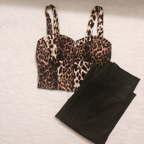 Express highwaisted leather skirt