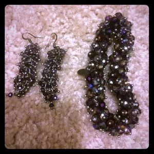 Grape earrings and matching bracelet