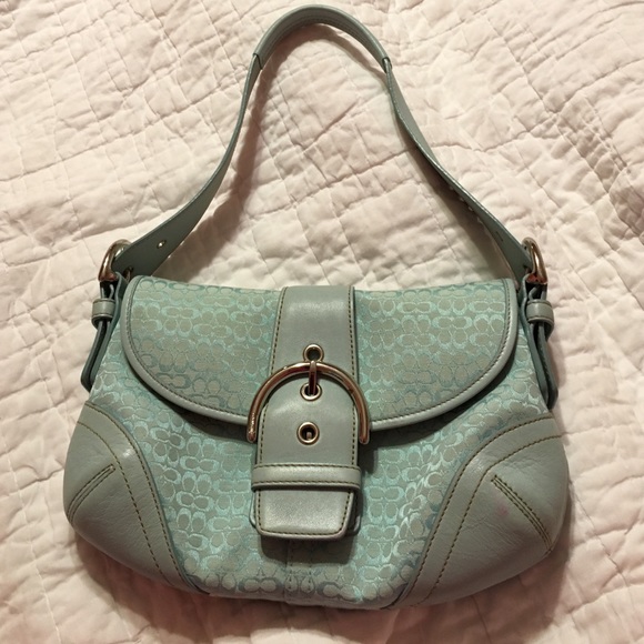 COACH small sized purse! Pretty pale aqua color.