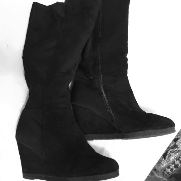 Lane Bryant Suede Wedge Boots