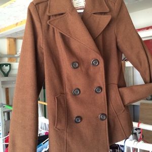 Women's Tall Brown Peacoat