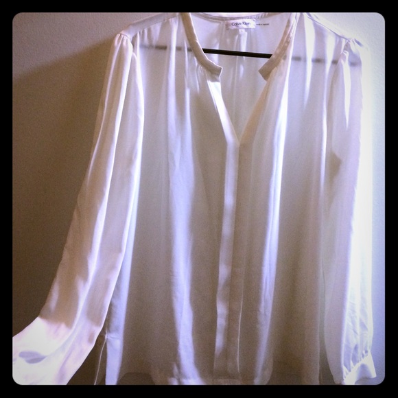 Calvin Klein long sleeve white blouse