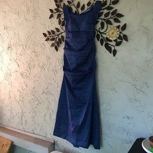 Rouched Blue Dress