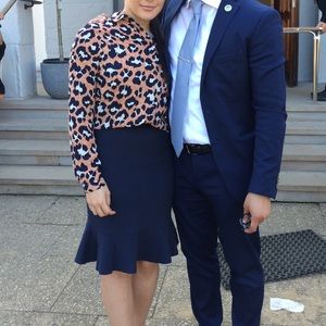 H&M mermaid hem skirt - navy blue US 4